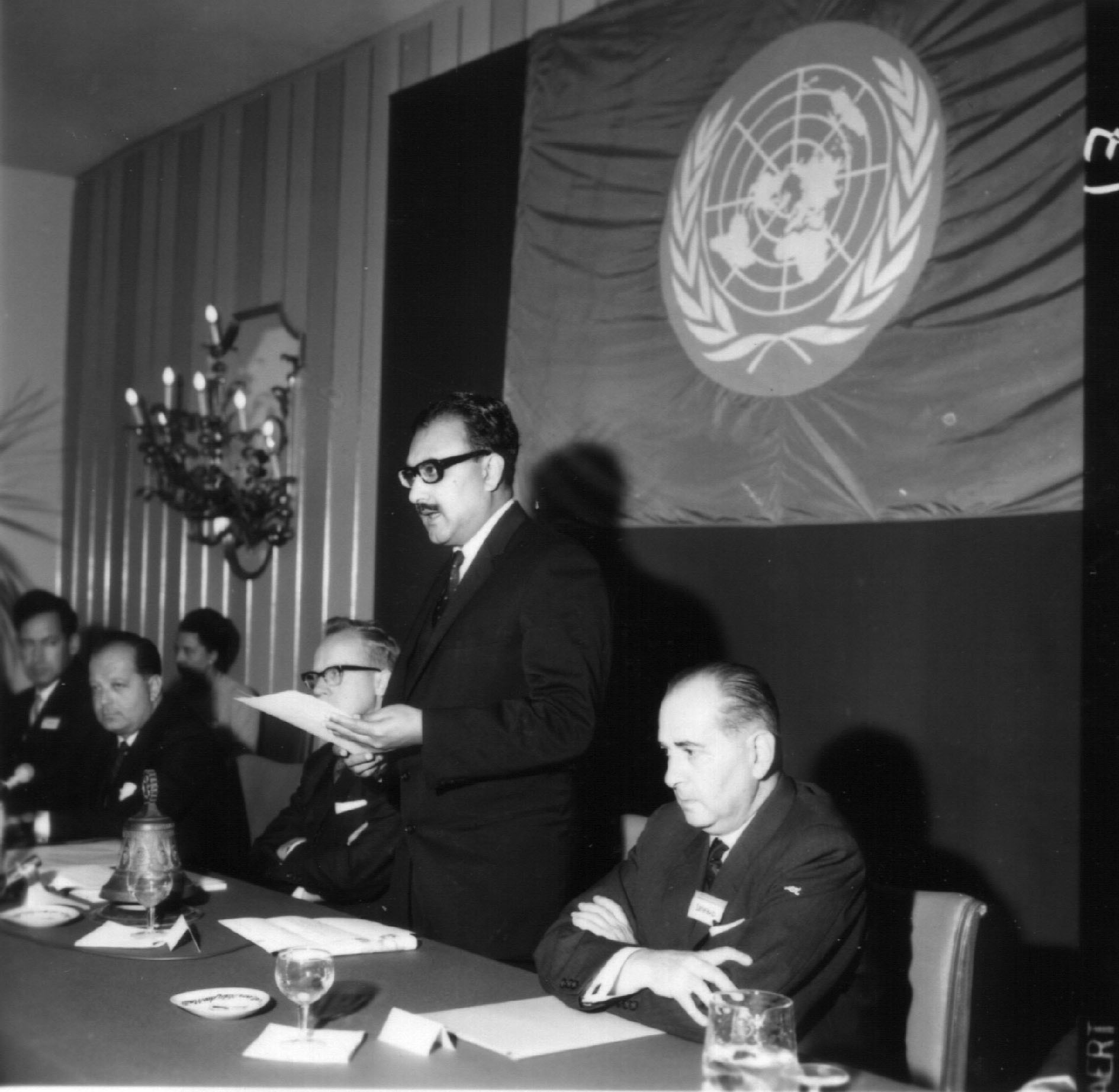 ICTP founder and Nobel Prize laureate Abdus Salam at the first international workshop on plasma physics and controlled fusion in 1964