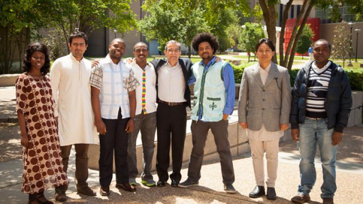 University of Houston's Carlos Ordonez (centre) with ICTP alumni.